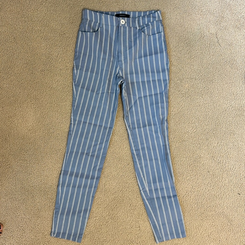 Forever 21 Stripped Skinny Jeans Size S